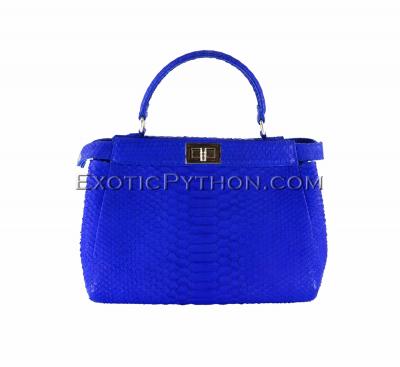 Python skin bag blue matt BG-231